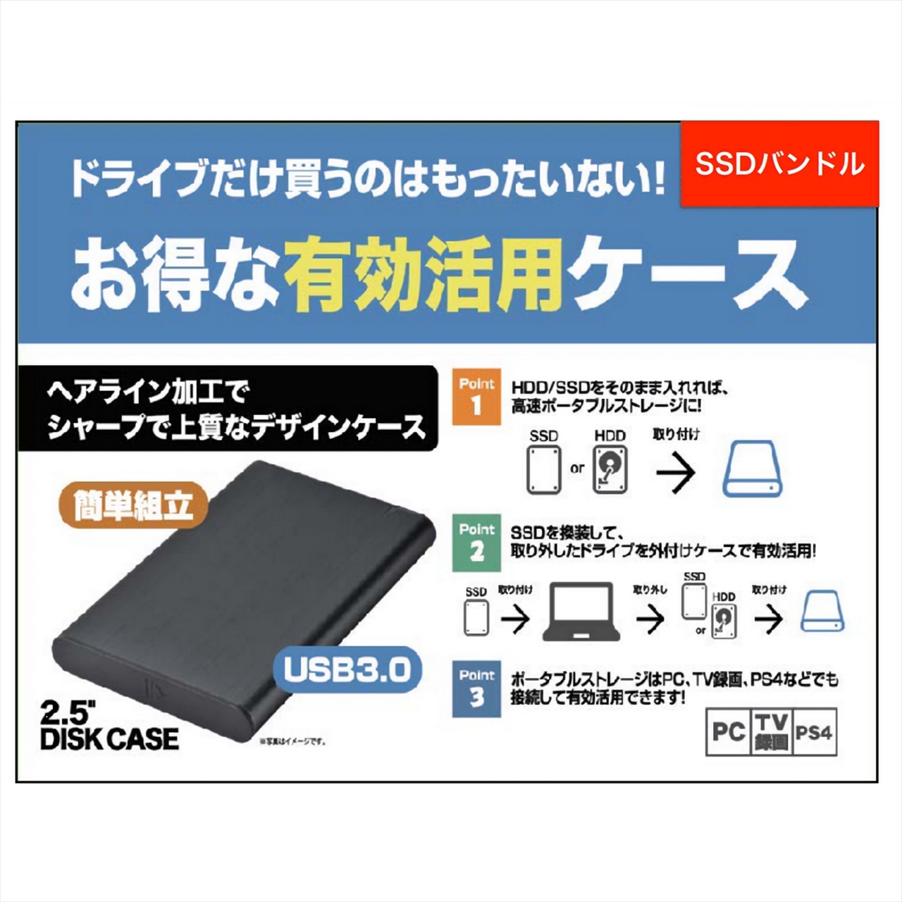 Sdasb8y 1t00 Ext 内蔵ssdと外付けケースの有効活用セット Usb ポータブルssd Ssd Pcパーツと自作パソコン 組み立てパソコンの専門店 1 S Pcワンズ