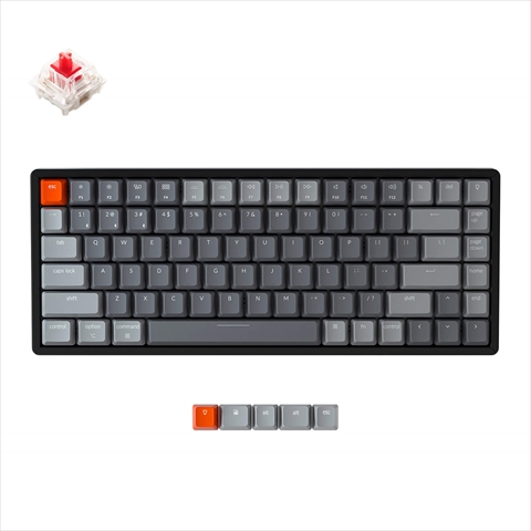 K2/V2-84-RGB-Red-US Keychron K2（V2） ワイヤレス・メカニカルキーボード RGB - US配列（テンキーレス）-Gateron赤軸