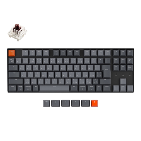 K8-91-WHT-Brown-JP Keychron K8 ワイヤレス・メカニカルキーボード WHITE LED - 日本語配列（テンキーレス）-Gateron茶軸