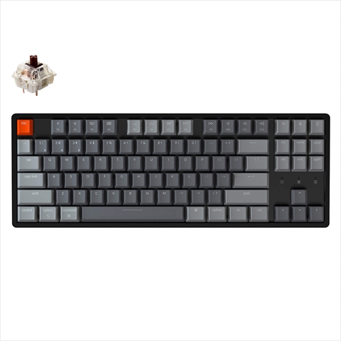 K8-87-RGB-Brown-US Keychron K8 ワイヤレス・メカニカルキーボード RGB - US配列（テンキーレス）-Gateron茶軸