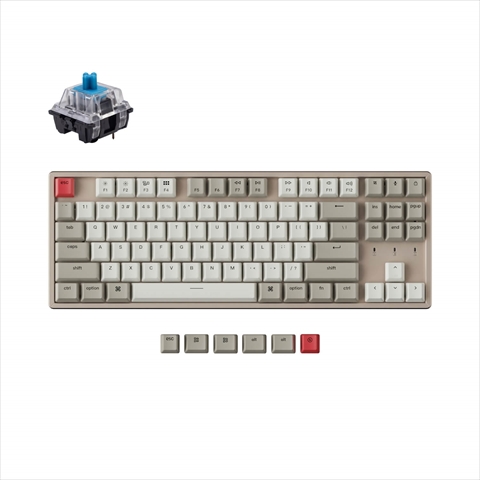 K8-M2-US Keychron K8 ノンバックライト・ワイヤレス・メカニカルキーボード -  US配列（テンキーレス）-Keychronメカニカル（ホットスワップ）青軸