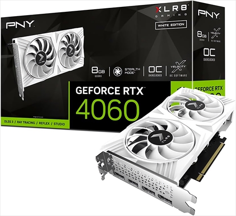 VCG40608DFWXPB1-O PNY GeForce RTX 4060 8GB Dual Fan White Edition