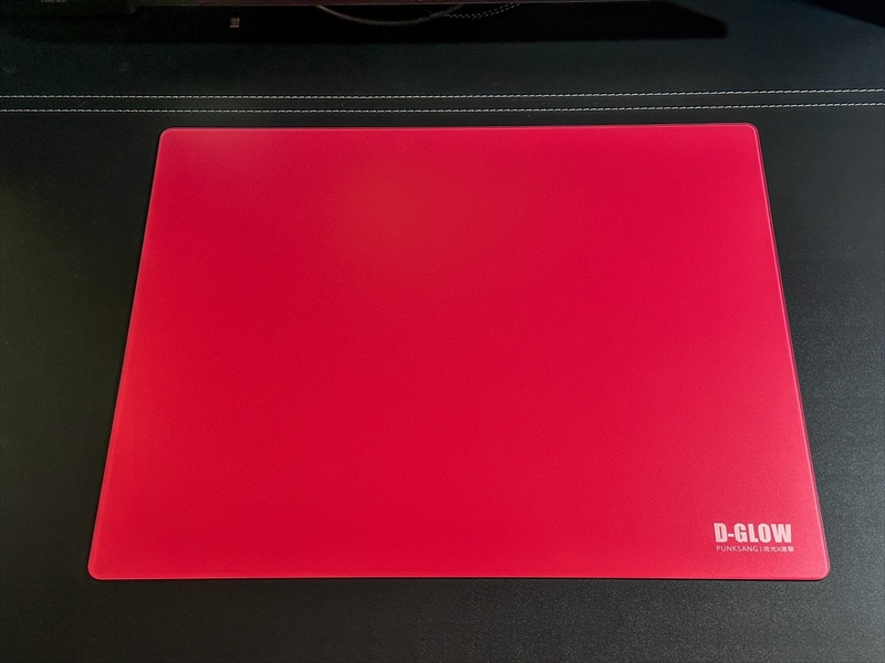 D-GLOW 【速】スピード型ガラスマウスパッド Rosepink 500x400mm