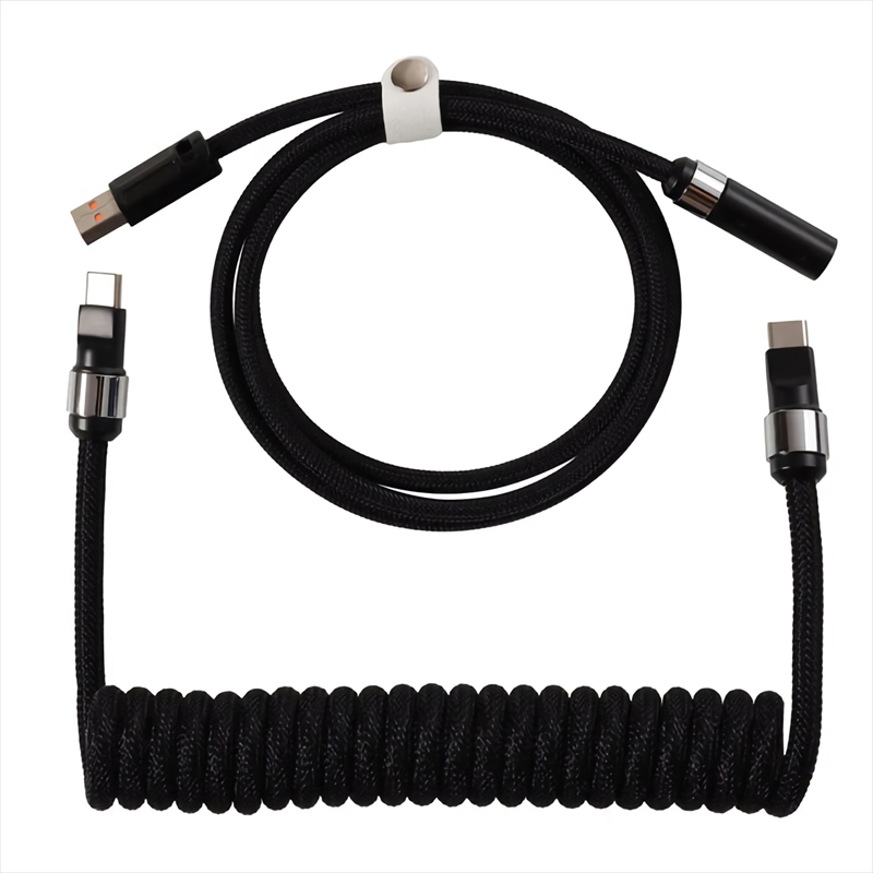 Wraith two layers coil cable Black