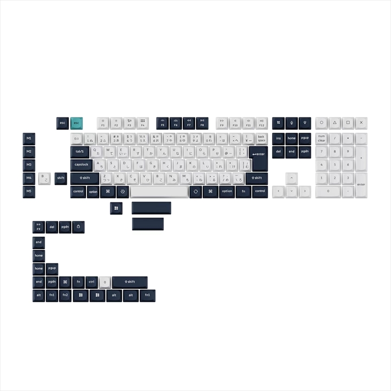 PBT74-JIS Keychron JISレイアウト用 Double Shot PBT OSAキーキャップ・フルセット Ice Mountain