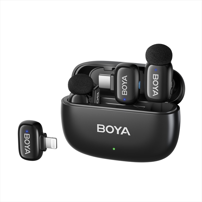 BOYA mini-12 BOYA mini-12, 2 RX+2 TX+1 CC, Type-c+Lightning, Black