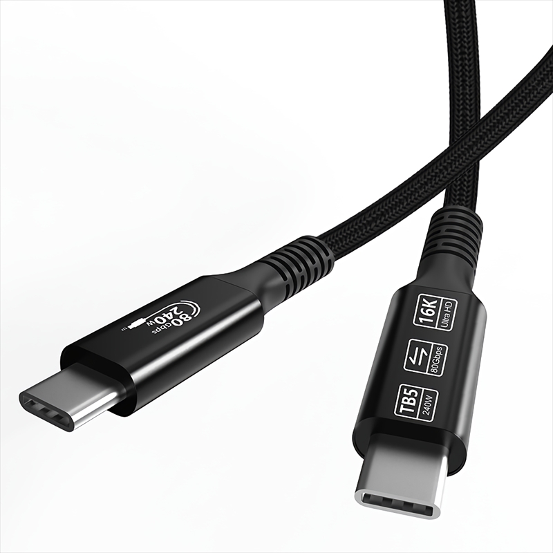 USB4-V2-05 USB4 Ver2.0 Type-C ケーブル 0.5m 80Gbps/240W/Power Delivery 3.1/16K60Hz